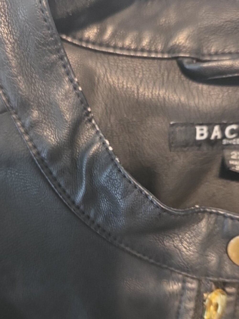 Women's Baccini Black Faux Leather Moto Jacket with Zip Pockets - Picture 5 of 13